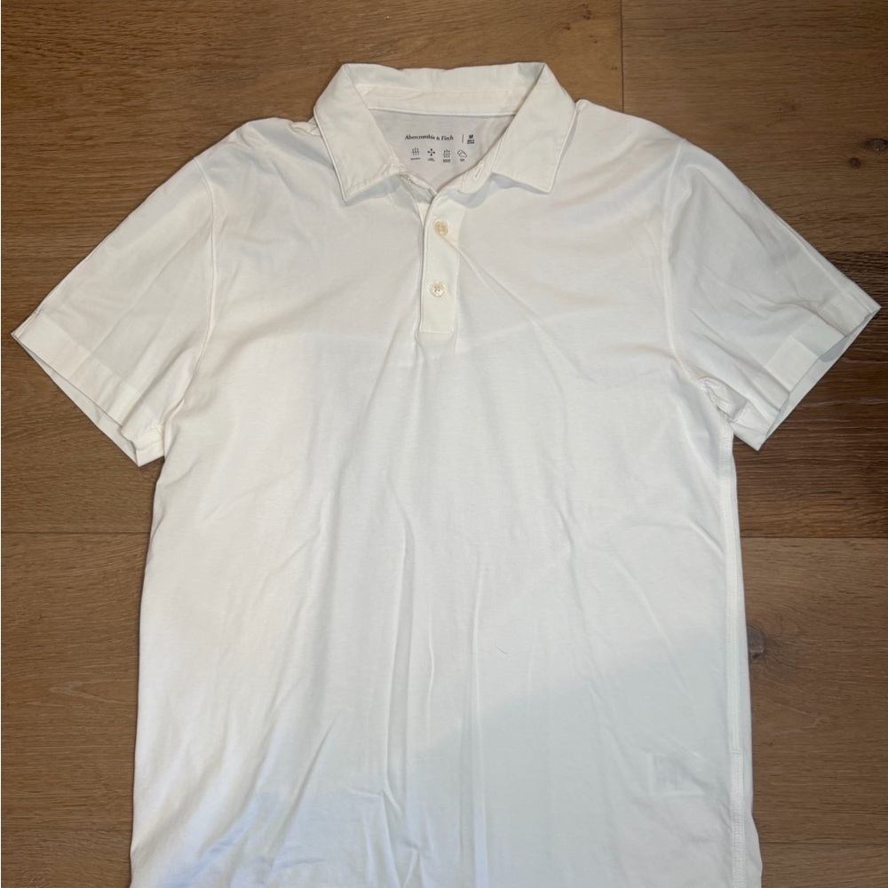 Abercrombie & Fitch Polo White Shirt Mens Size Medium